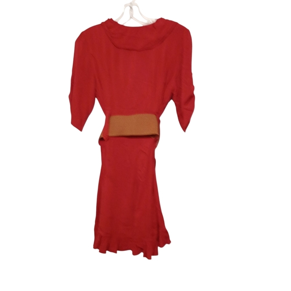 Picky Girl - Elegant Red Ruffled One Button Tunic - size large - Picture 4 of 8